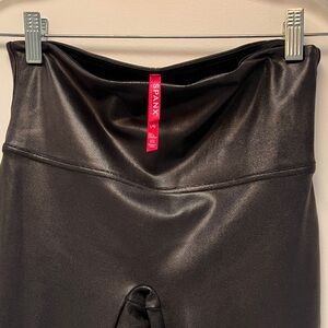 SPANX Shiny Black High-Waisted Leggings